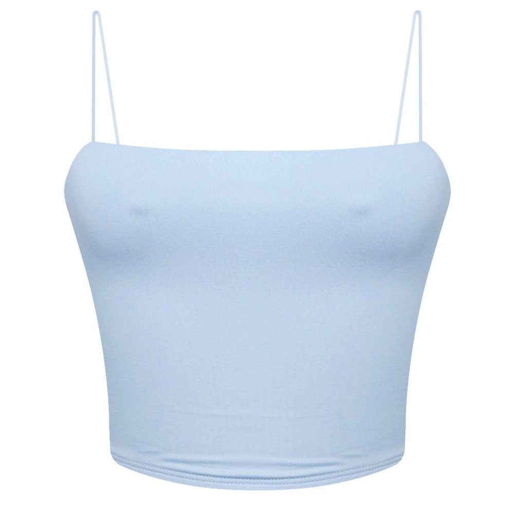 Not So Basic Crop Tank- BABY BLUE